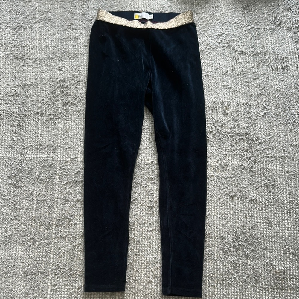 Boden Black and Gold Leggings with Elastic Waistband